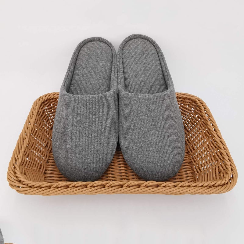 ofoot Women's Non-Slip House Slippers - Lightweight Cotton Memory Foam Indoor Slip-On, Machine Washable & Foldable Travel Design for Home, Yoga, Narrow/Wide Fit Options (8-Dark Grey, US 9-10) - Image 4